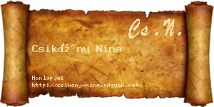 Csikány Nina névjegykártya